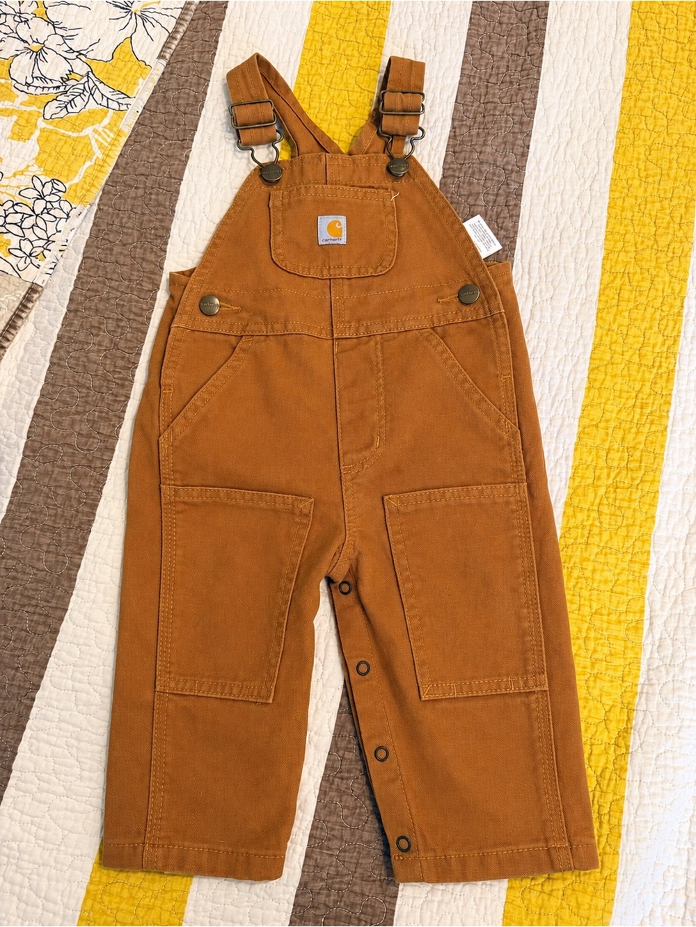 Carhartt Kids Caramel Brown Duck Canvas Overalls NWOT